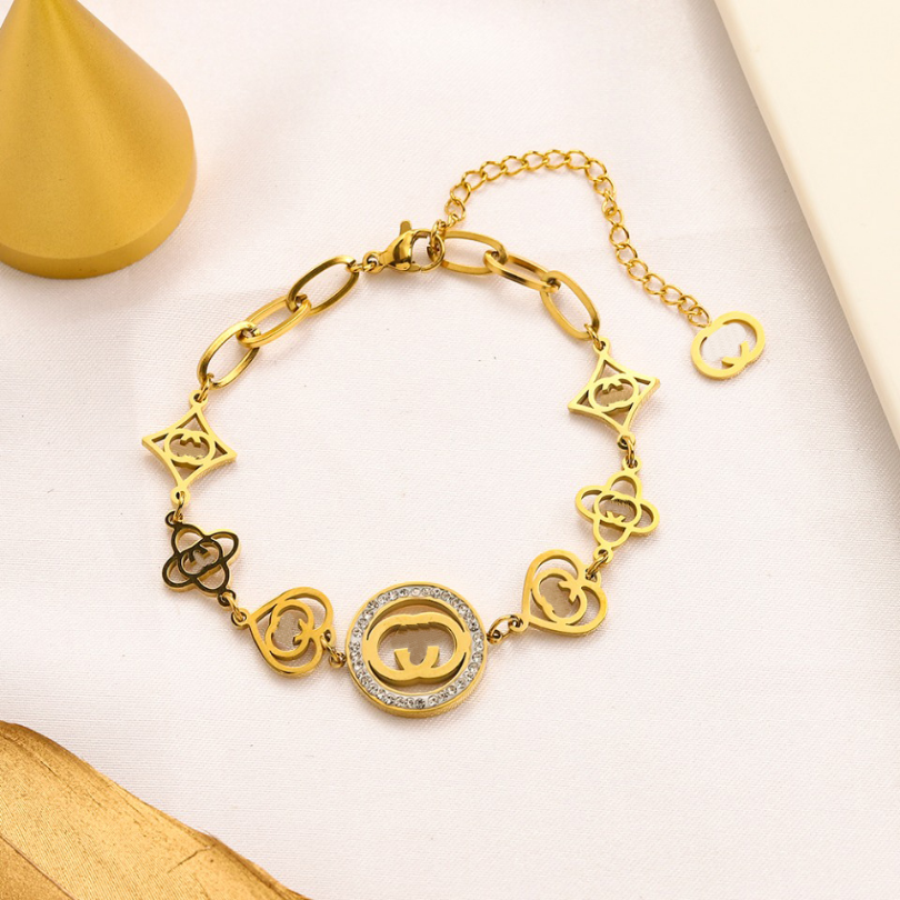 

18K Gold Chain Bracelet Luxury Designer Jewelry Bracelet 2023 New Wedding Party Design Letter Bracelet for Women Fashion Love Gift Jewelry Wholesale