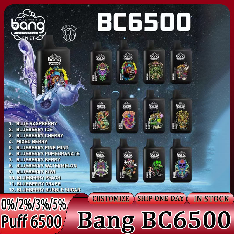 

Authentic Bang 6500 Puffs Disposable E cigarettes Puff 6500 Vape Pen 13ml Pre-filled Mesh Coil Pods Cartridge 600mAh Rechargeable Vaporizer 12 Flavors