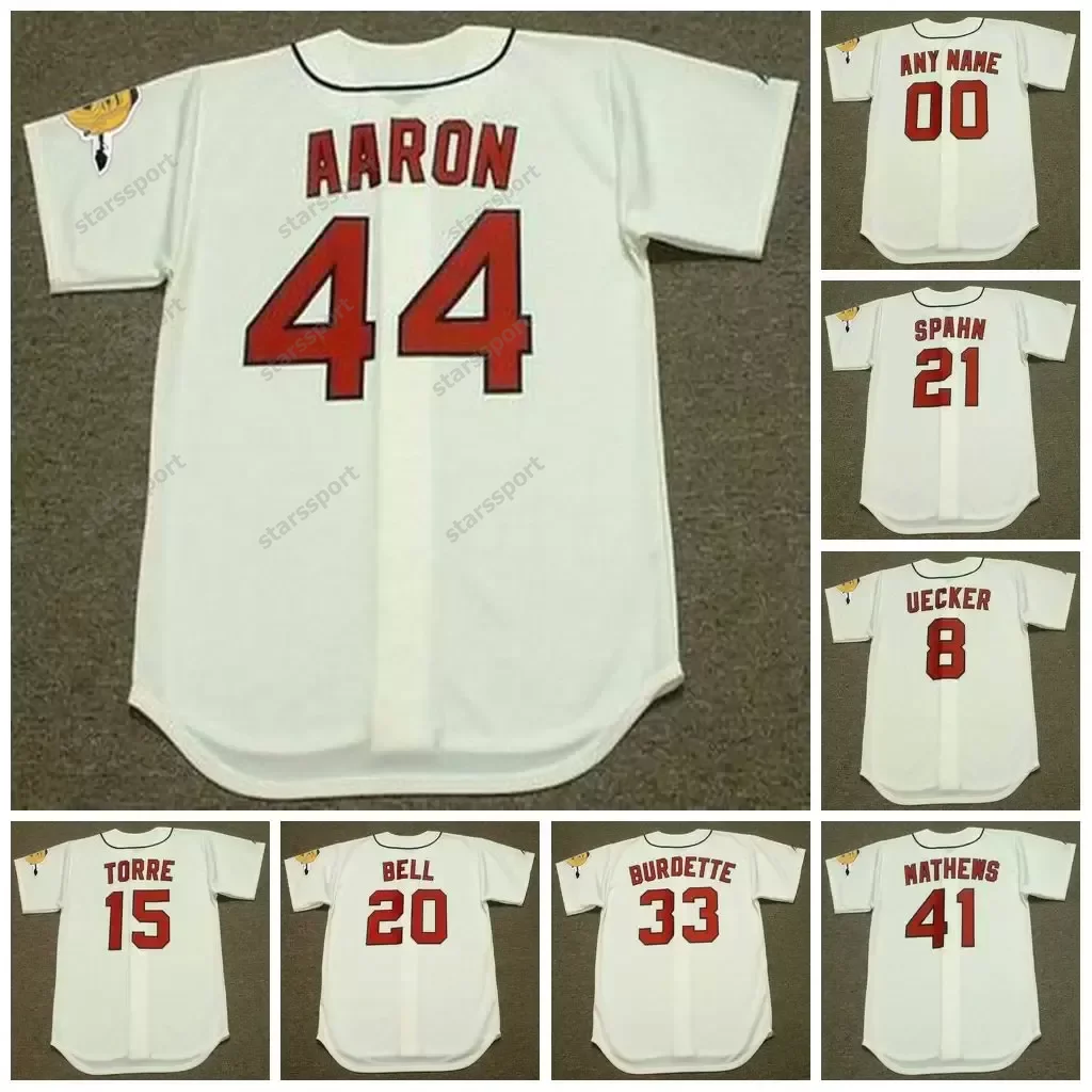 

Milwaukee Vintage Baseball Jersey 21 WARREN SPAHN 8 BOB UECKER 15 JOE TORRE 1960's 20 GUS BELL 33 LEW BURDETTE 41 EDDIE MATHEWS 44 HANK AARON, 20 gus bell 1960's white