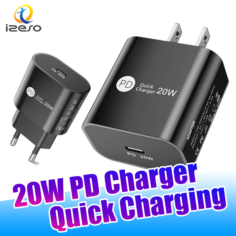

20W PD Fast Charger USB C Quick Charging Adapter Type-C Wall Chargers for iPhone 14 13 12 11 Pro Max izeso