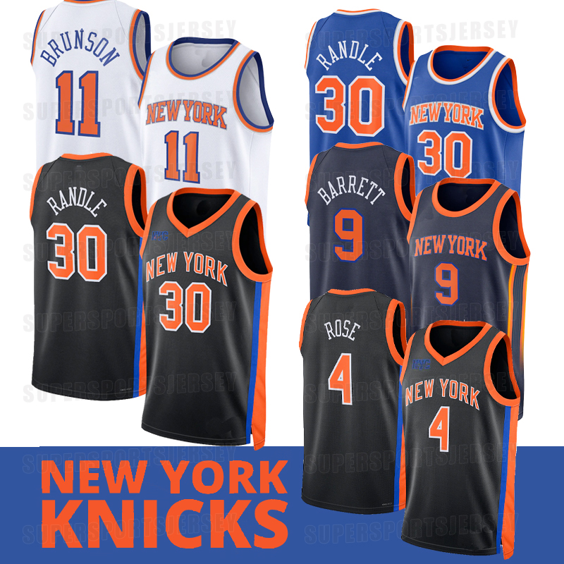 

Julius Randle RJ Barrett Jalen Brunson Custom Basketball Jersey New YorkObi Toppin Knicks Evan Fournier Derrick Rose Immanuel Quickley Mitchell Robinson, Black