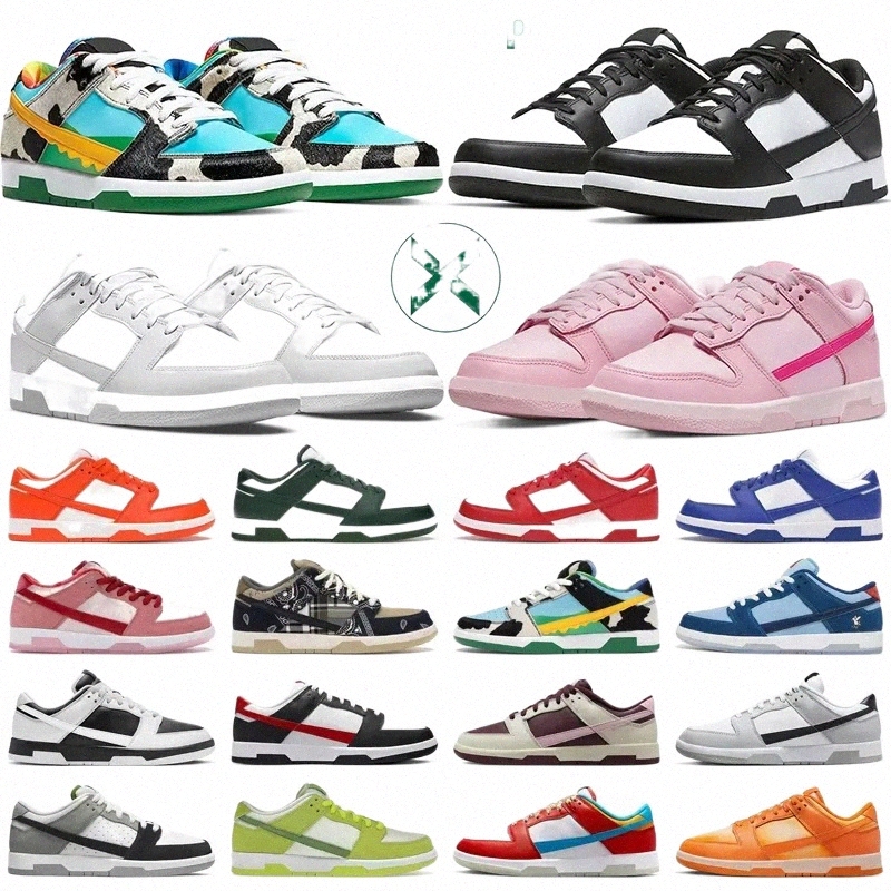 

2023 low shoes men women flat sneakers Panda White Black Grey Fog Triple Pink UNC Medium Olive Magma Orange GAI mens casual trainers jogging walking, 35