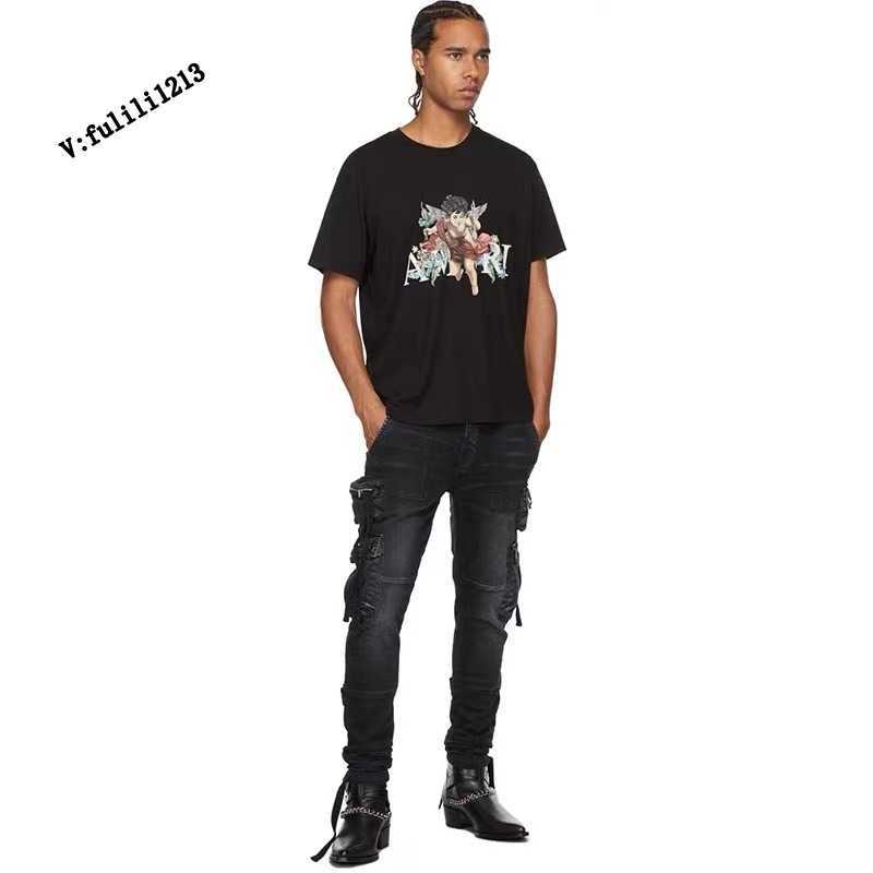 

Designer Clothing Luxury Casual Fashion Denim Pants Amiiri Black Wash Strap Multi Pocket Slim Fit Small Foot Elastic Casual Work Jeans Slp Distressed Ripped Skinny M