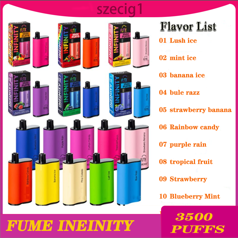 

Original FUMED INFINITY 3500 Puffs Disposable E Cigarettes Infinity Vapes 1500mah Battery Capacity 12ml With Puff 3500 Extra Vape Pen E-cigarettes IQ 12 Flavors