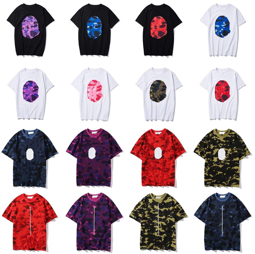 

Designers Mens T Shirts Summer Loose Shark Cotton Short Sleeves Printed T-Shirts Camouflage Short Sleeve High Street Loose Casual T-shirt for Men Women