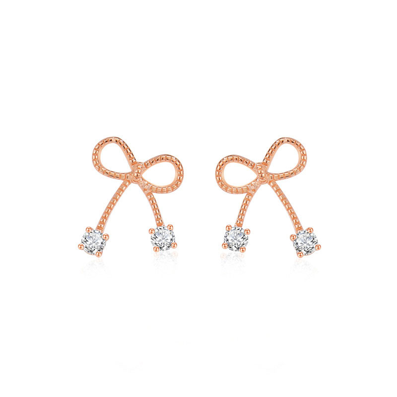 

Bowknot Earrings Silver 925 Witch Knot Korean Stud 14K Gold Zircon Jewelry Women'S Y2K Butterfly Accessories Gift for Girls 2023