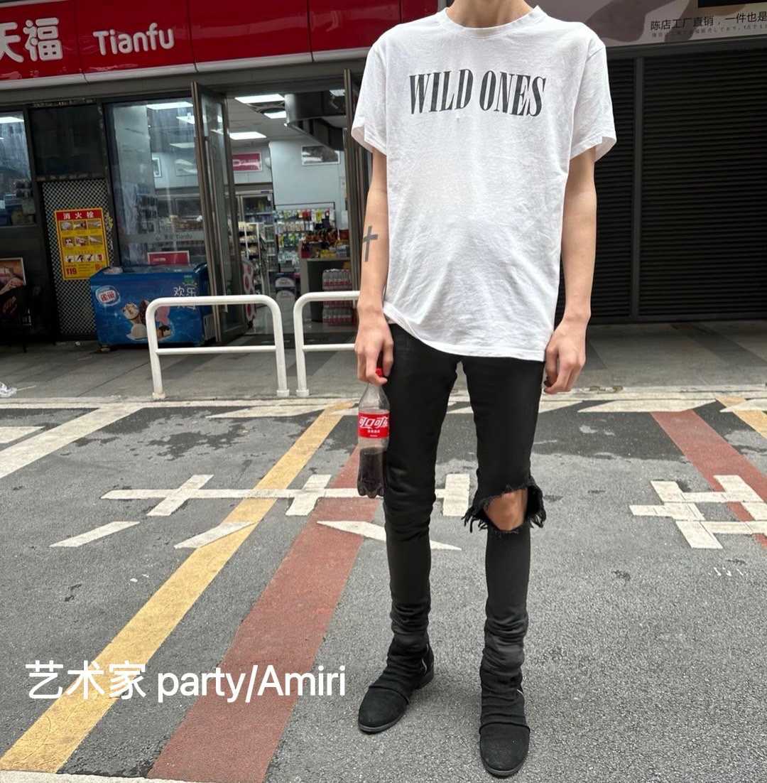 

Designer Fashion Clothing Tees Tshirt Artist Amiwild High Street Og Versatile High Street Letter Round Neck Short Sleeve T-shirt Men's Women's High Street, Red printing