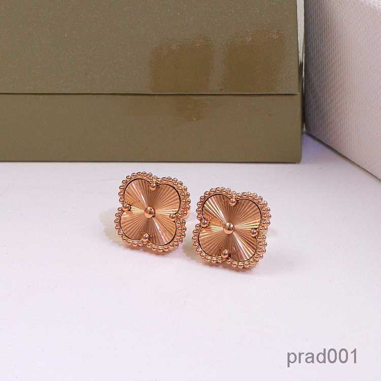 

Designer Stud Luxury Earrings Four-leaf Clover Cleef Earrings Womens Fashion 18K Gold Earring Jewelry