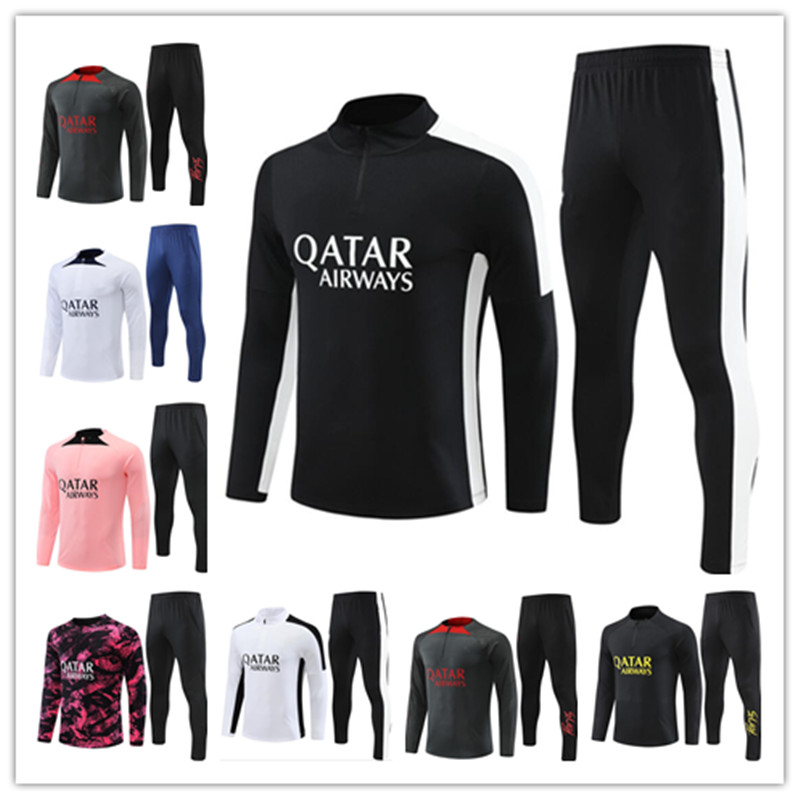 

2023 kids men soccer tracksuit psgs MBAPPE jacket 22/23 futbol Men Long sleeves Survetement sets Sportswear Adult training suits football tracksuits top S-2XL, Ivory