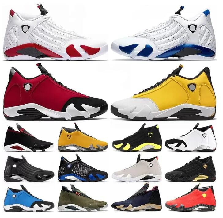 

Jumpman 14 Basketball Shoes 14s Ginger candy cane Winterized gym red Blue desert sand defining moments Hyper Royal mens Sports Sneakers, 15