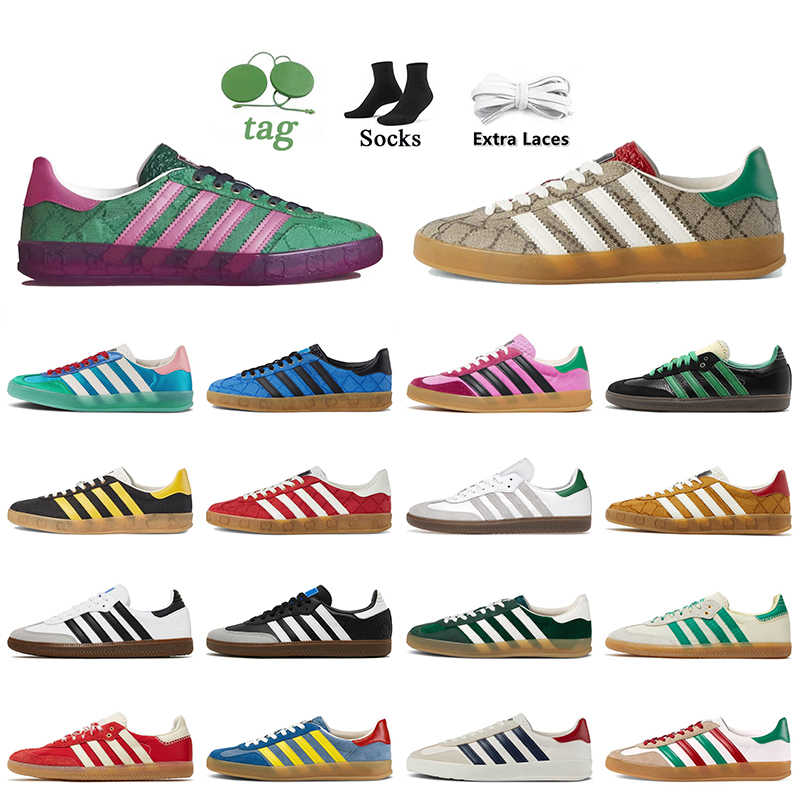 

Designer mens women shoes sneakers 2023 OG Metallic Gold Sambas Light Blue Silk Vegan Gazelle Pink Velvet Black Gum Monogram Argentina men tennis trainers samba shoe, A15 36-45