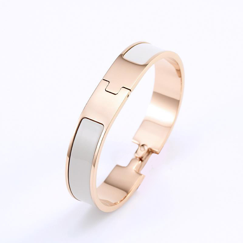 

luxury designer jewelry h bracelet enamel womens mens fashion titanium steel electroplating without fading unisex party gift white black red designer bracelets