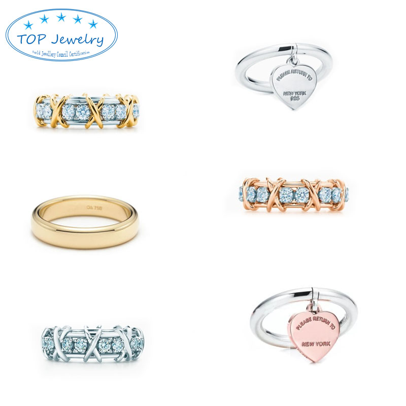 

2023 love mans rings Original Luxury Fashion Brand Jewelry Tiffan ring for women Couple Festival Commemoration
