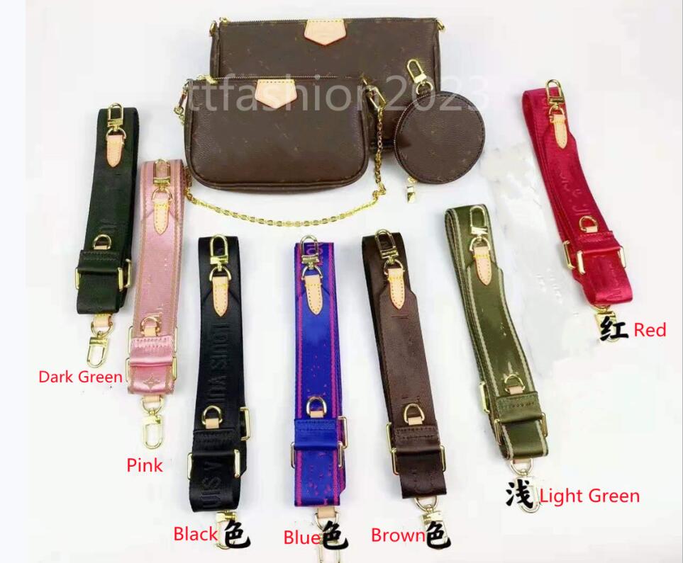 

3 in 1 bag match straps 10A High Quality Designer Women bag handbag straps strap purse cross body shoulder bags whole sale discount fashion flowers letters Leather
