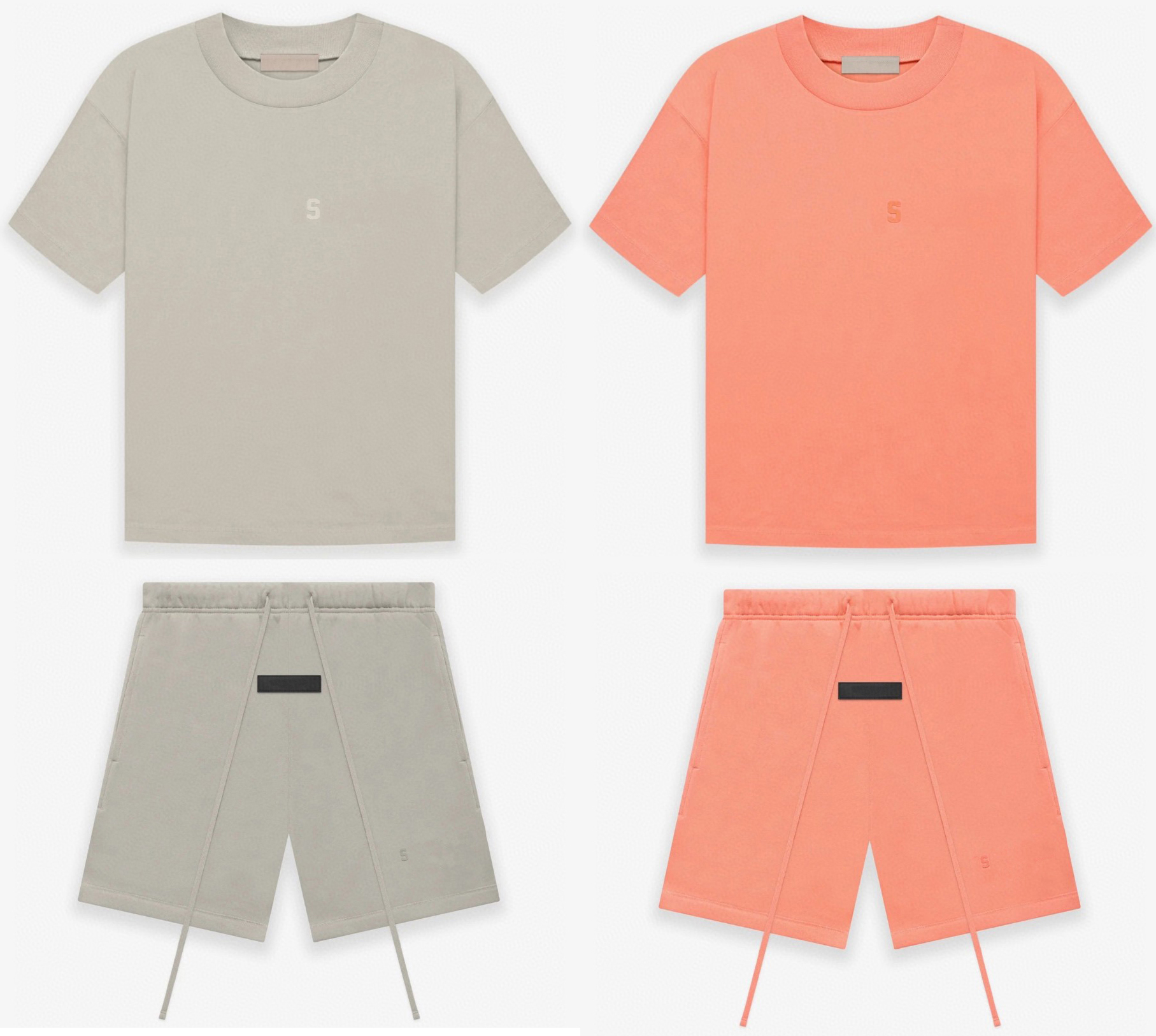 

Mens Woman Designer T Shirt Casual Shorts Apparel Cotton Sports Fashion Popular High Street Flocking Letter Loose Tees, Gray-black