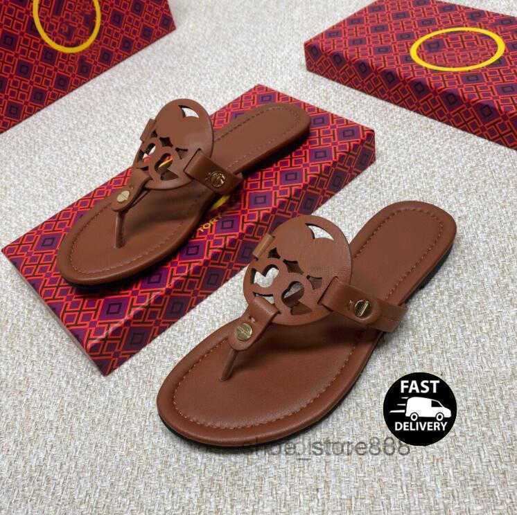 

Brand Designer Sandals Slippers Tories Slippers Flip Flops Beach Shoes Pool Slippers Women's Cutout Pattern Flats Low Heels Fashion Luxury Rubber, 2*