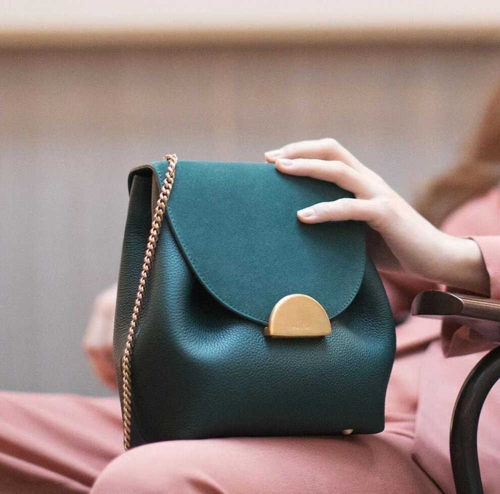 

Number One Mini Shoulder Bag Polene Paris Chain Nano Handbags Luxury Designer Fashion Women Black Leather Crossbody Cross Body Bags Purse Magnetic Buckle Closure