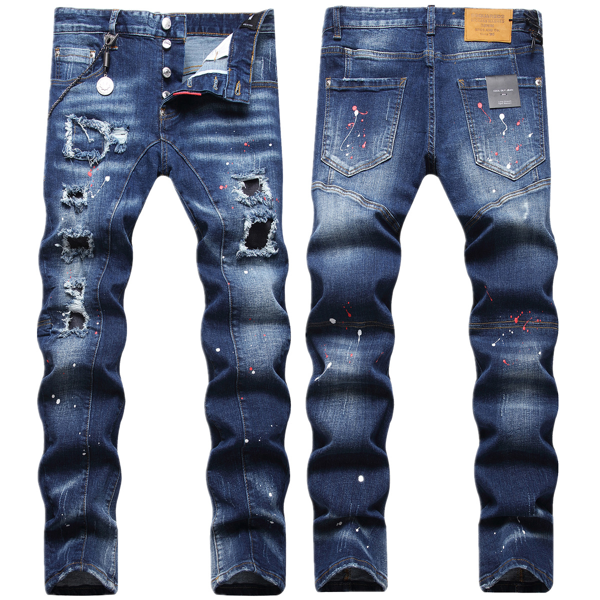 

Mens Jeans Stree Dsquare Mens Luxury Designer Denim Jeans d2 Men Denim Jeans dsquare Embroidery Pants Fashion Holes Trousers Mens Clothing DSQ077# size 28-42, 1045