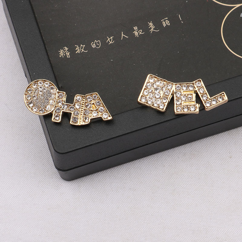 

Simple 18K Gold Plated 925 Silver Luxury Brand Designers Letters Stud Metal Geometric Famous Women Round Crystal Rhinestone Pearl Earring Wedding Party Jewerlry
