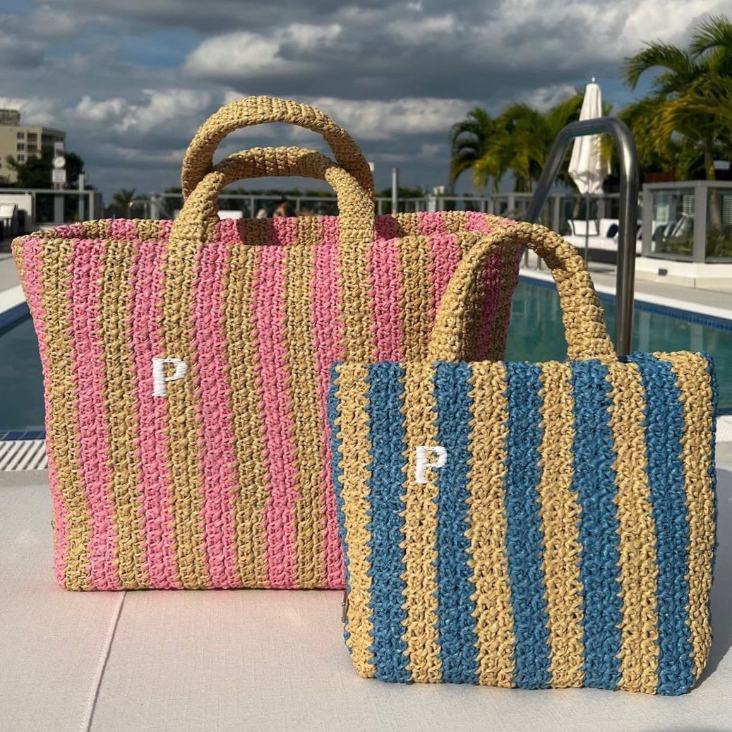 

2023 new Shoulder Designers Bag Luxury Raffia prad triangle handbags clutch crossbody the tote bag Womens mens fashion weave beach top handle shopping Bags wallets, 1-blue stripes