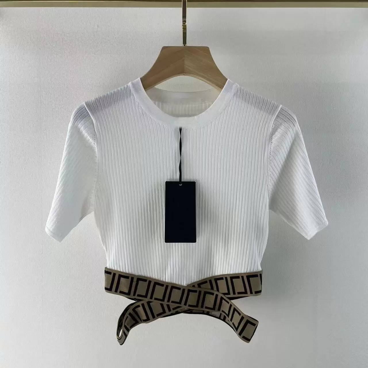 

Designer 2023 new women's F letter stitching short-sleeved Tee spring and summer breathable round neck fashion thin top T-Shirt, White