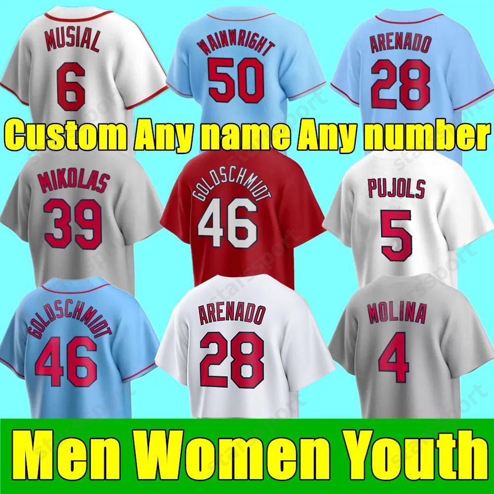 

5 Albert Pujols Custom Cardinal Baseball Jersey 40 Willson Contreras 28 Nolan Arenado 4 Yadier Molina Paul Goldschmidt Paul DeJong Brendan Donovan Adam Helsley, Colour 7