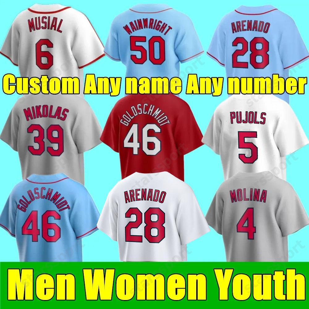 

5 Albert Pujols Custom Cardinal Baseball Jersey 40 Willson Contreras 28 Nolan Arenado 4 Yadier Molina Paul Goldschmidt Paul DeJong Brendan Donovan Adam Helsley, Navy flex base any name #