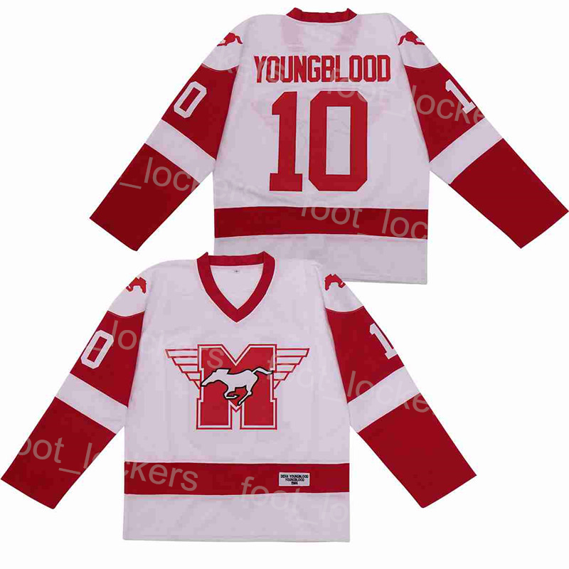 Hockey Film Hamilton Mustangs Jersey Film 10 Dean Youngblood 1986 Vintage Collège Broderie Et Couture Respirant Équipe Pull Université Pour Sport