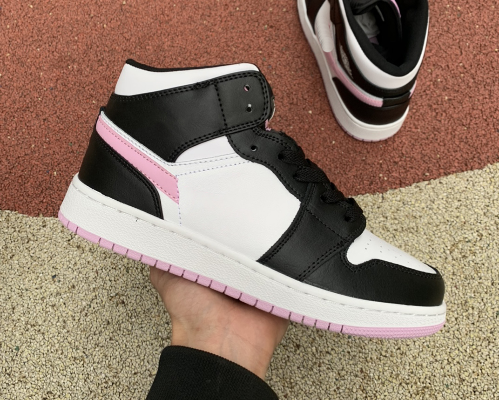 

Jumpman 1 Mid Light Arctic Pink Basketball Shoes 1s White/Light Arctic Pink-Black Sports Outdoor Sneakers Whit Box, #1