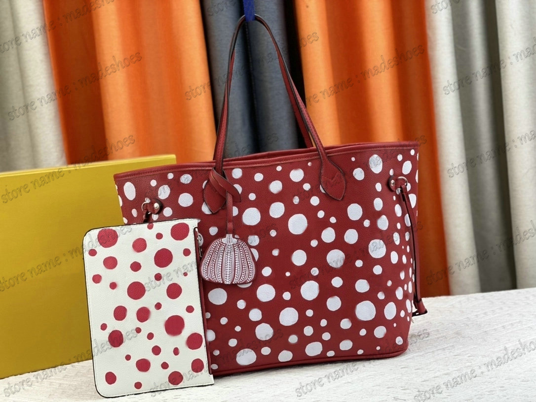 

YK Onthego Classic Dot Never Shopping Bag Designer Monograms Leather Shoulder Bag Embossed Casual tote With Detachable Zipper Handbag M46389 M45595 M45686 M40995, 01