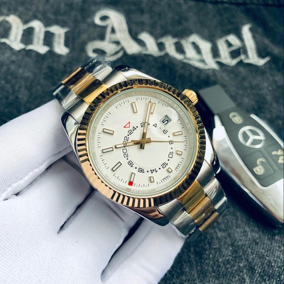 AAA U1 ST9 Steel Wristwatches Mens women Watches Blue GMT Automatic mechanical Movement Sapphire Dial Watch Stainless classical Sky Dweller maste-image-923560775
