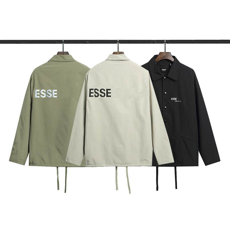 

ess jackets god of fear 22ss new Reflective double line flocking FOG high street trench coat coach jacket men' and women' fashion top coats