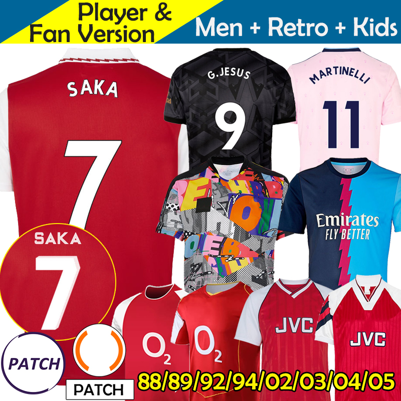 

Arsen Retro soccer jerseys Kids Kit Gunner 22 23 24 Football Shirt Player Version Training Love T-Shirt 2023 2024 Home Away Train Goalkeeper COLE BERGKAMP G.JESUS SMITH, 3rd epl patch