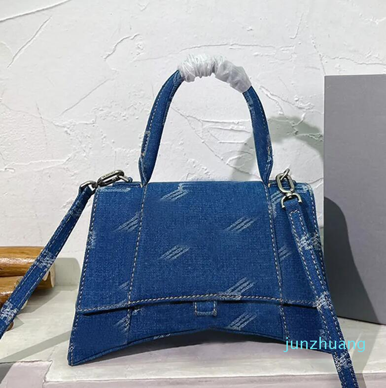 

Denim Printed Hourglass Bag Crossbody Handbags Women Handbag Flip Wallet Cowhide 44 Shoulder Bags Internal Zipper Pocket Fashion Letter