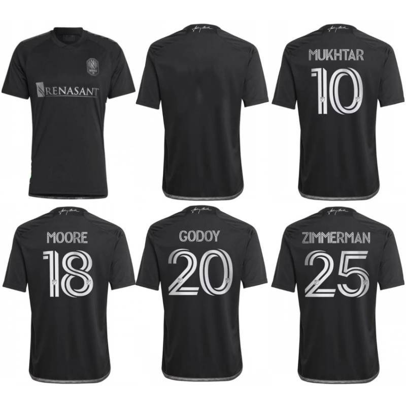 

2023 Nashville SC Soccer Jerseys 23/24 #10 MUKHTAR MOORE Uniform Mens #20 GODOY ZIMMERMAN Shirt, As