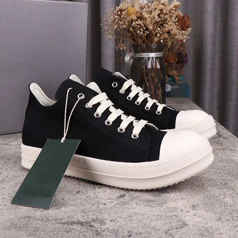 

High Street Rick Original Canvas Shoes Low Men Sneakers Couple Shoe Lace-up Men's Casual Shoes Solid Owens Rubber Designer Women's Sneaker, Lavender