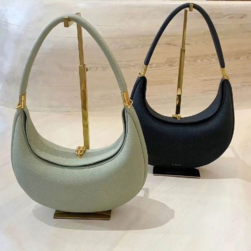 

23 Songmont Luna Bag Luxury Designer Underarm Hobo Shoulder Bag Half Moon Leather Purse clutch bags Handbag CrossBody