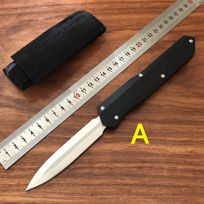 US Style 2 styles A3 Double Action Automatic Pocket Knife Fast Open Outdoor Tactical Self Defense Hunting Auto Survival Knives UT85 UT88 9000 785-image-508396310