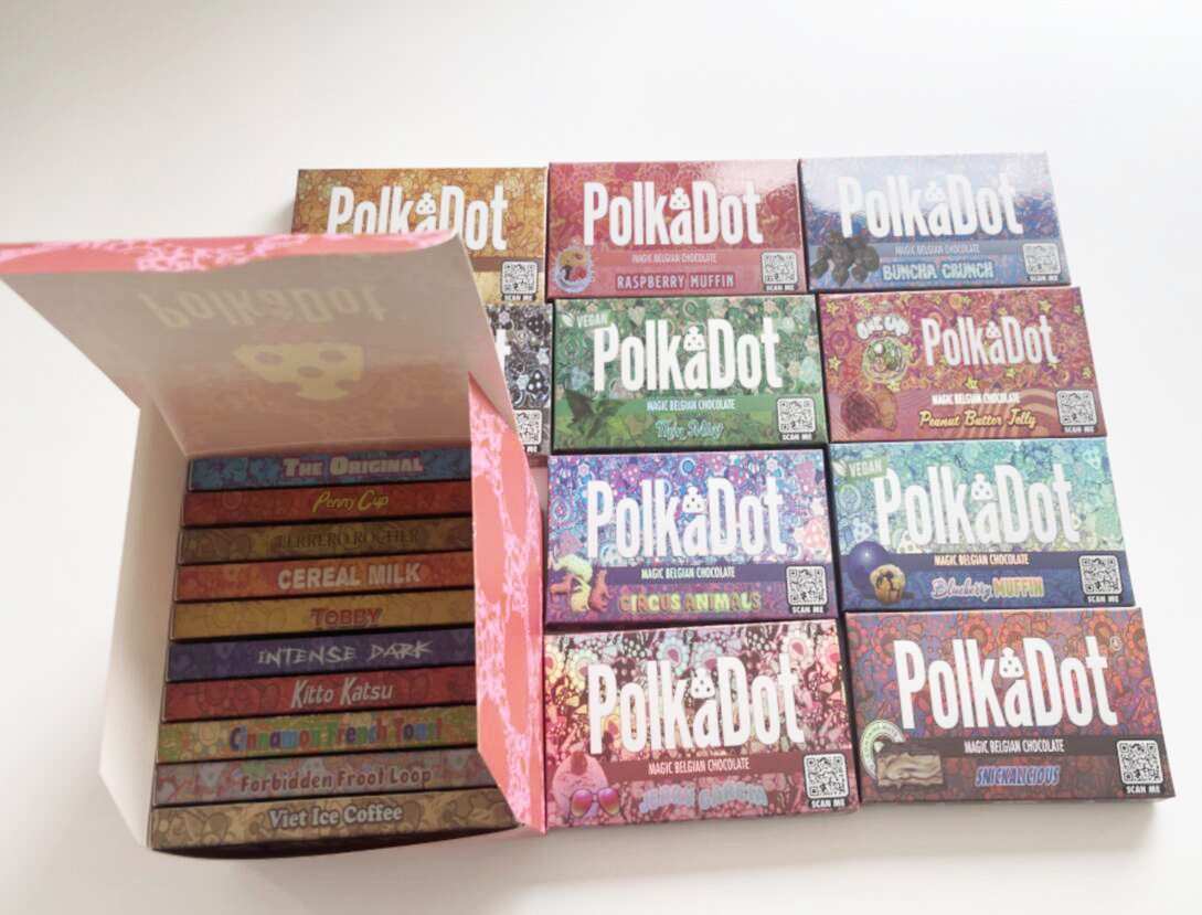 

Newest Polkadot Chocolate Bar Box 20 style Magic Mushrooms 4G POLKA DOT Chocolate Bars Dank cream Packaging Boxes