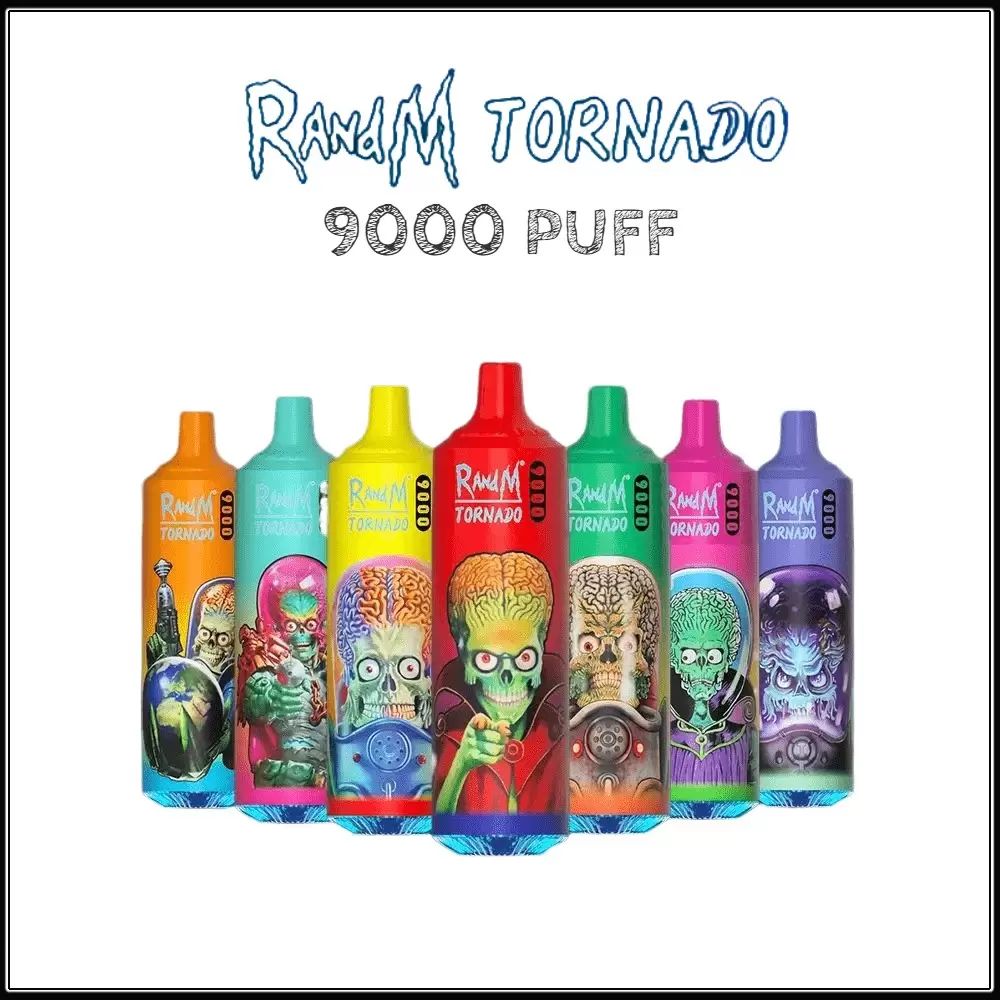 

Original RandM Tornado 9000Puffs Disposable E Cigarettes Vapes With Mesh Coil RGB Light Rechargeable Battery 18ml Prefilled Pod Big Puff Pen 0% 2% 3% 5%