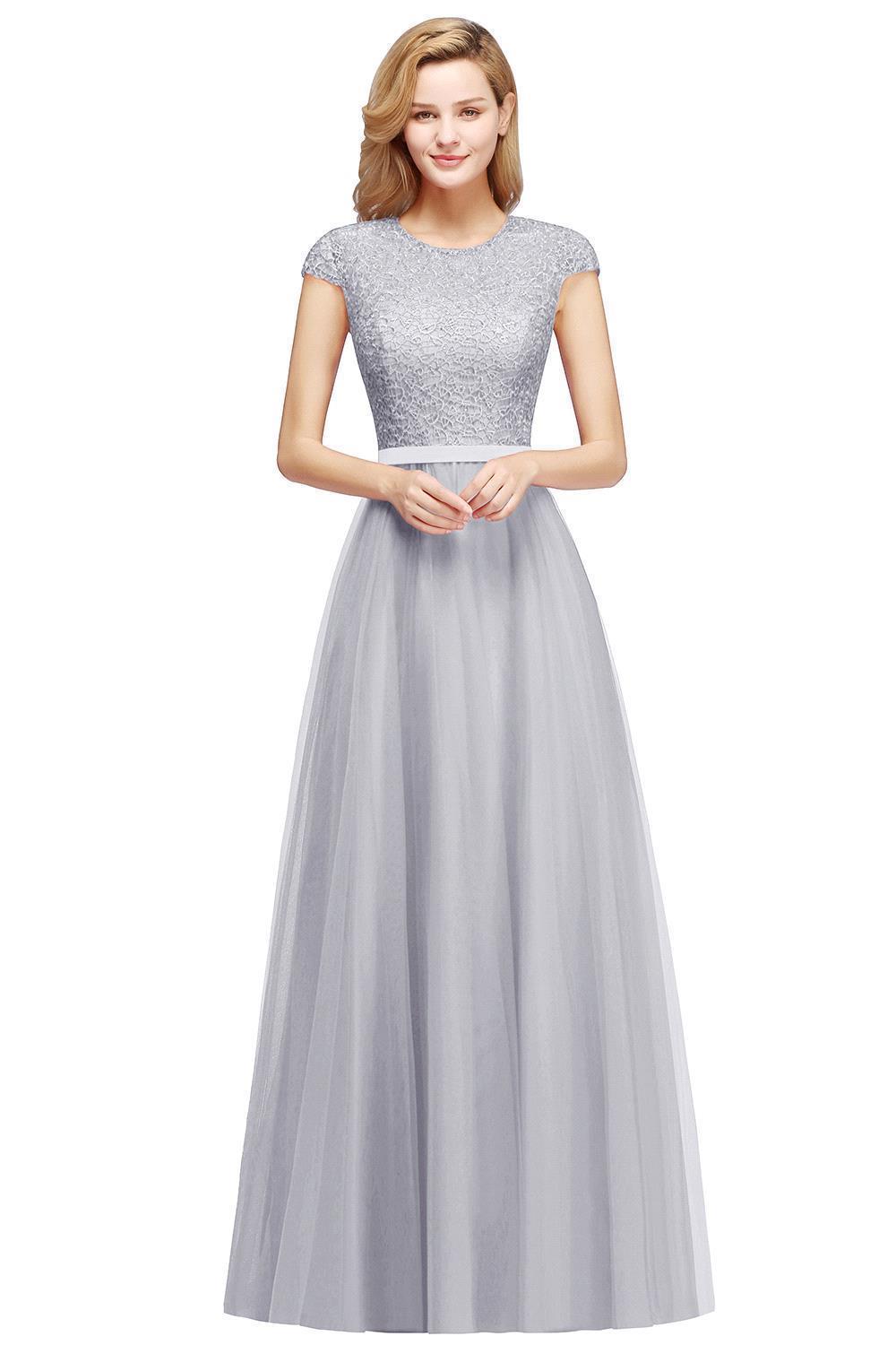 Elegant Evening Dresses A Line Jewel Neck Sleeveless Long Maxi Lace Appqulies Chiffon Skirt Prom Party Gowns Bridesmaid Wear CPS1132