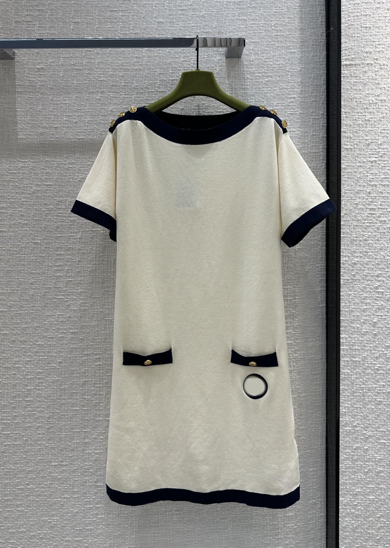 Milan Runway Dress 2023 New Summer Autumn O Neck Short Sleeve Designer Dress Brand Same Style Dress 0425-5