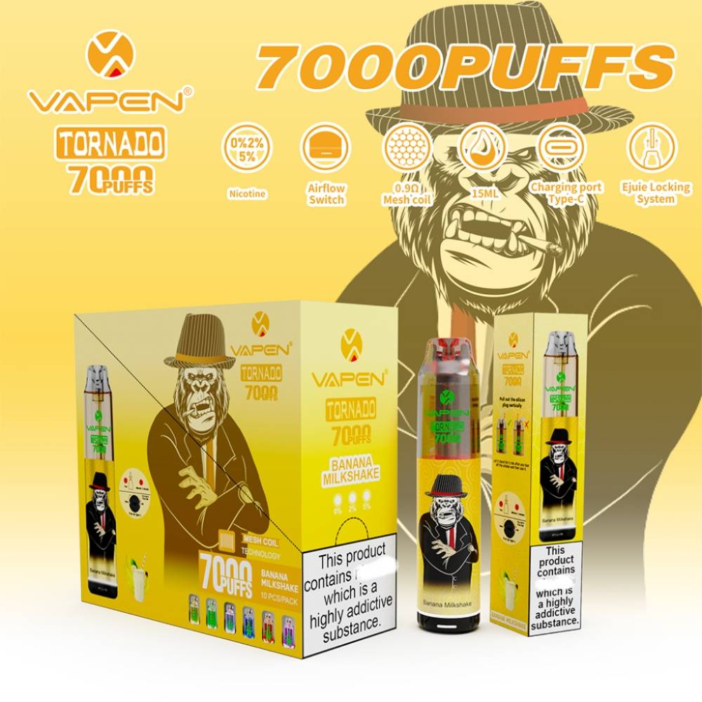 

Authentic 0/2/5% VAPEN TORNADO 7000Puffs Electronic Cigarettes Disposable E-cigarette 15ML 850mah Battery Airflow Device Prefilled Vaporizer Bars Kits Vape Pen