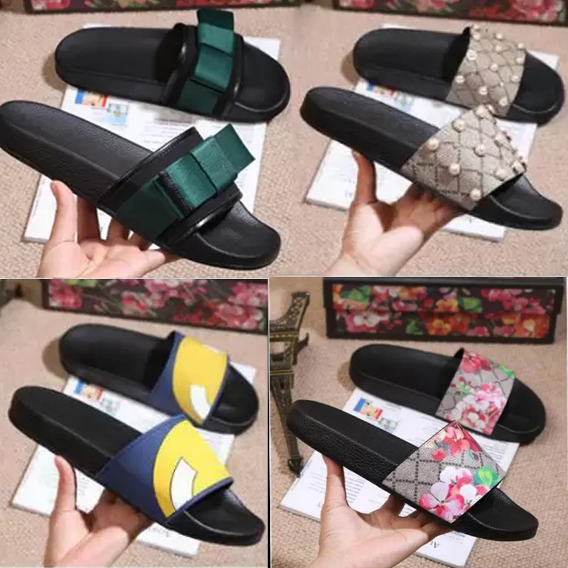 

Designer Men Slippers Women Ladies 2023 summer Flat Platform Sandals Rubber Slide Floral high quality Brocade Bottoms Flip Flops Striped Beach Causal Slipper