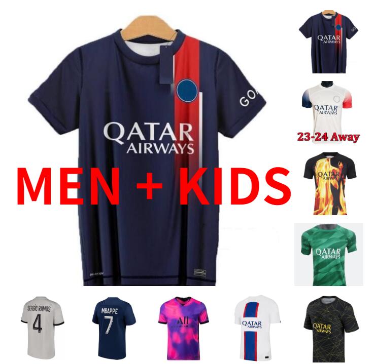 

22 23 24 maillots foot SERGIO RAMOS Wijnaldum soccer jerseys pSGS MBAPPE ICARDI 2023 2024 football shirt PLAYER #30 KIMPEMBE MARQUINHOS Camiseta de futbol men kids kit, 22/23 kids size