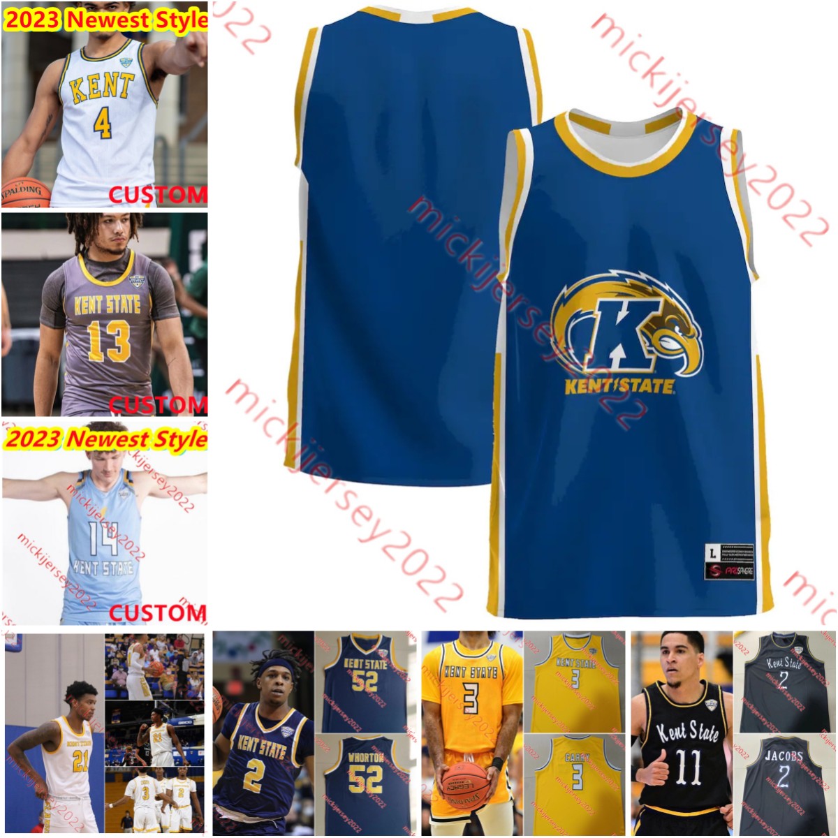 Maillot de basket-ball Kent State Golden Flashes Giovanni Santiago Jalen Sullinger Magnus Entenmann Mike Bekelja Robert Carpenter London Maiden K
