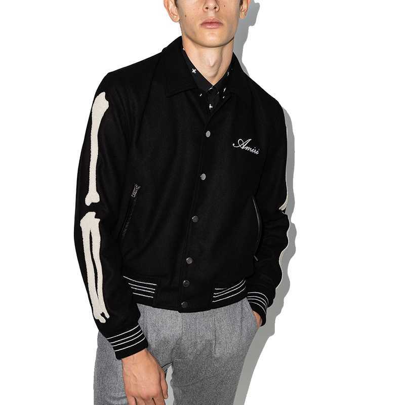 

Designer Clothing Luxury Fashion Casual Jackets Trend Brand Amiiri Autumn Winter Embroidered Letter Bone Printed Baseball Jacket Casual Jacket Men's Jacket, Shipping fee