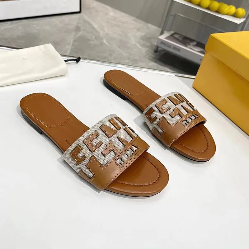 

Women Slippers Summer Flip-flops Designer Slippers Beach Sandals Leisure Resort Slides Plus Outdoor Gladiator Leather Lady Sexy Letter Cloth, 16#