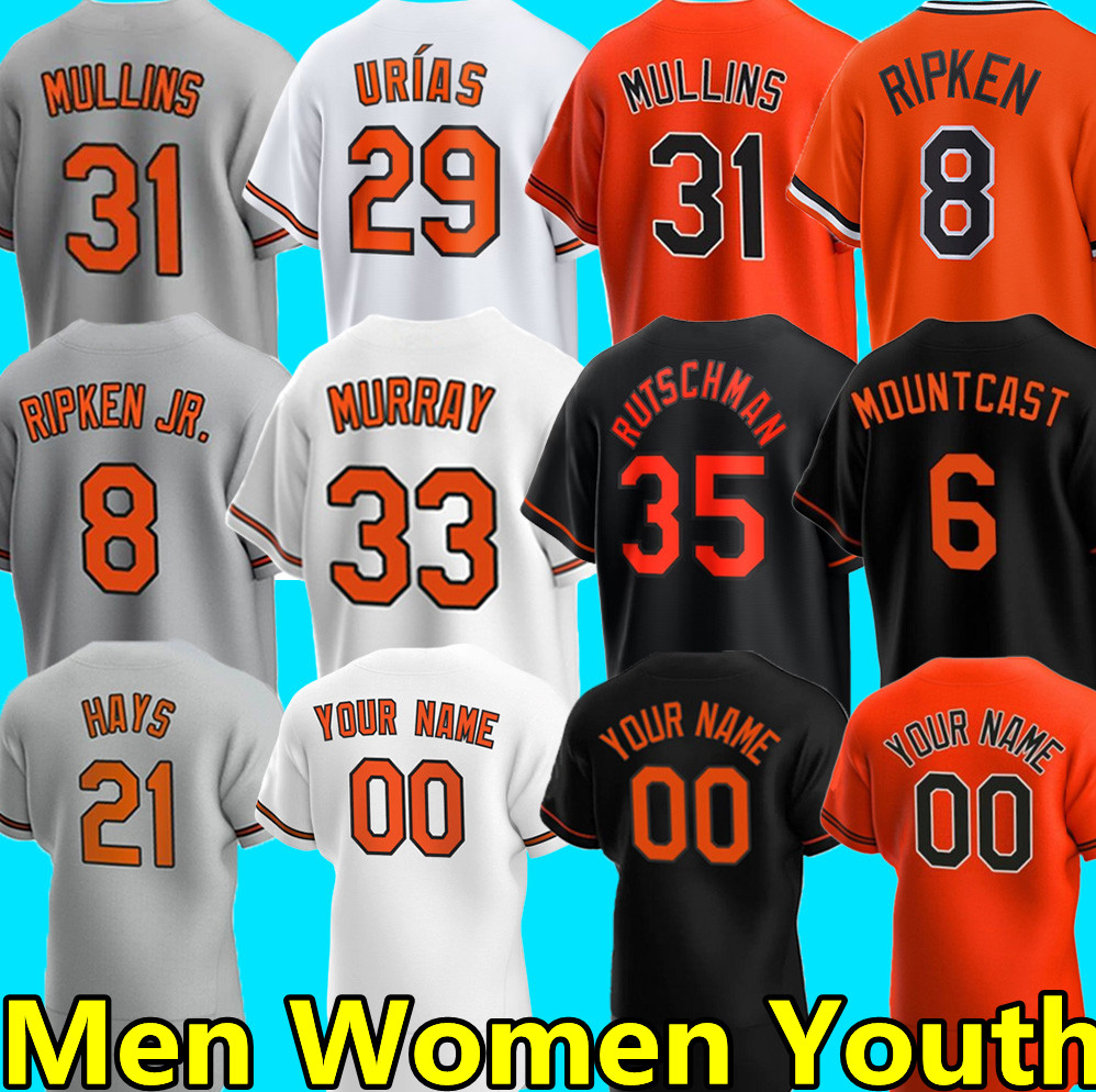 

Custom Baseball Jerseys Cedric Mullins Cal Ripken Jr. Eddie Murray Adley Rutschman Austin Hays Ryan Mountcastle Jorge Mateo Adam Frazier Anthony Santander Jersey, Men color 9