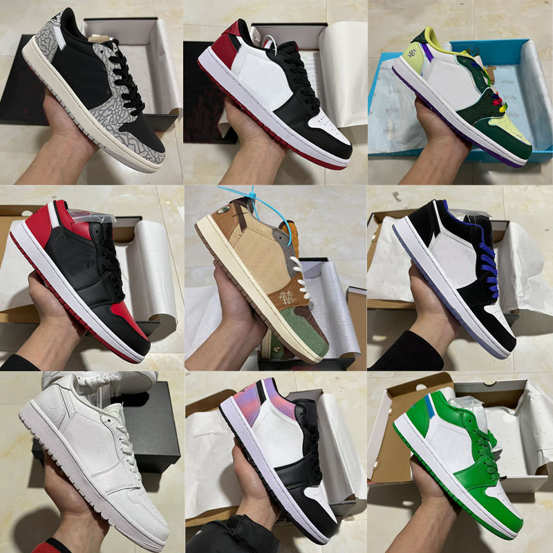 

Men Women Low 1s Basketball Shoes Black Toe Mocha UNC Green University Blue Tripe White Smoke Grey Shadow Washed Denim Laser True Sport Sneakers, 032